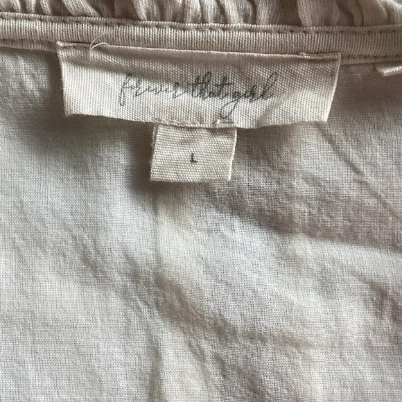 Anthropologie Cream Lace Ruffle Peplum Blouse - Picture 2 of 3